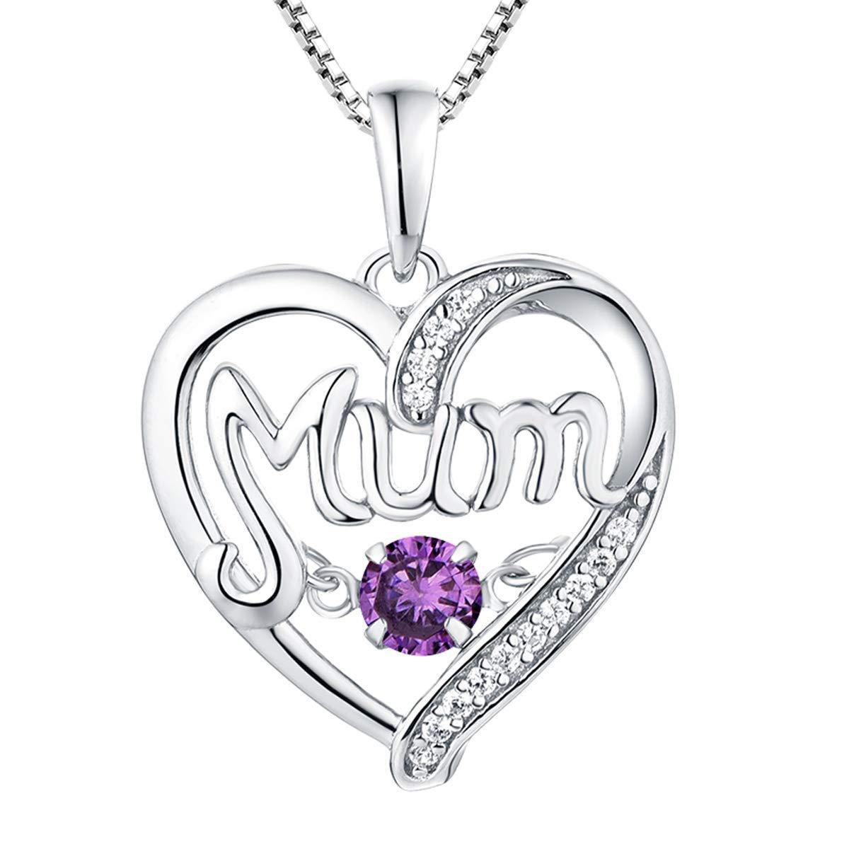 Collier MoM en argent S925 avec cœur pulsatile, cadeau de fête des mères, pendentif intelligent avec pierres de naissance