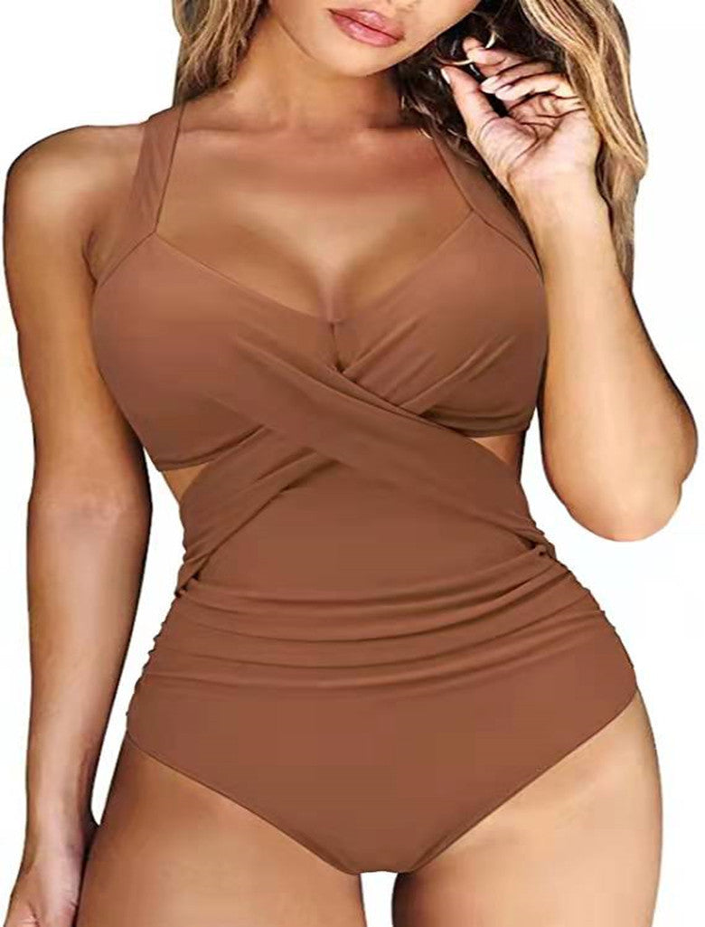 Maillot de bain sexy pour femme avec croix au milieu