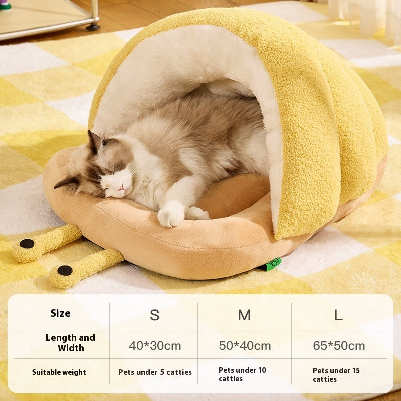 Chaussons pour chats chauds en forme de limace semi-fermée, produits pour animaux de compagnie.