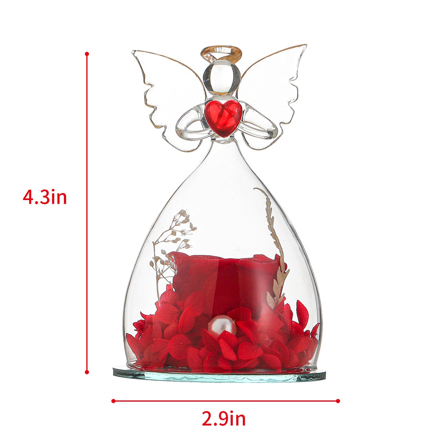 Fleur préservée en verre, Décoration créative Cadeau de Noël Rose de Saint-Valentin