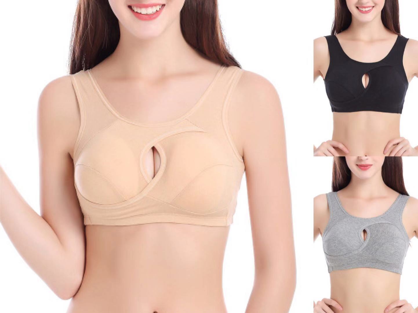 Soutien-gorge grande taille pour femme, sous-vêtements en coton résistant aux tremblements de terre, hauts de nuit sans boucles, lingerie sans armature avec rembourrage amovible