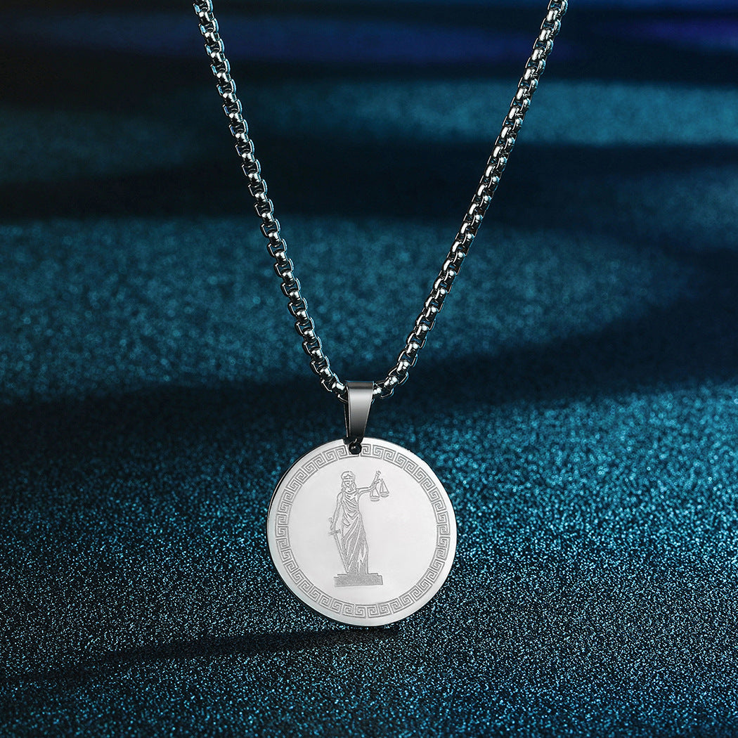 Collier simple en acier inoxydable avec pendentif de personnalité