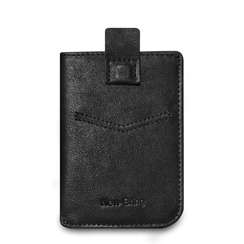 Portefeuille en cuir véritable pour hommes, porte-cartes en cuir de vache mince.