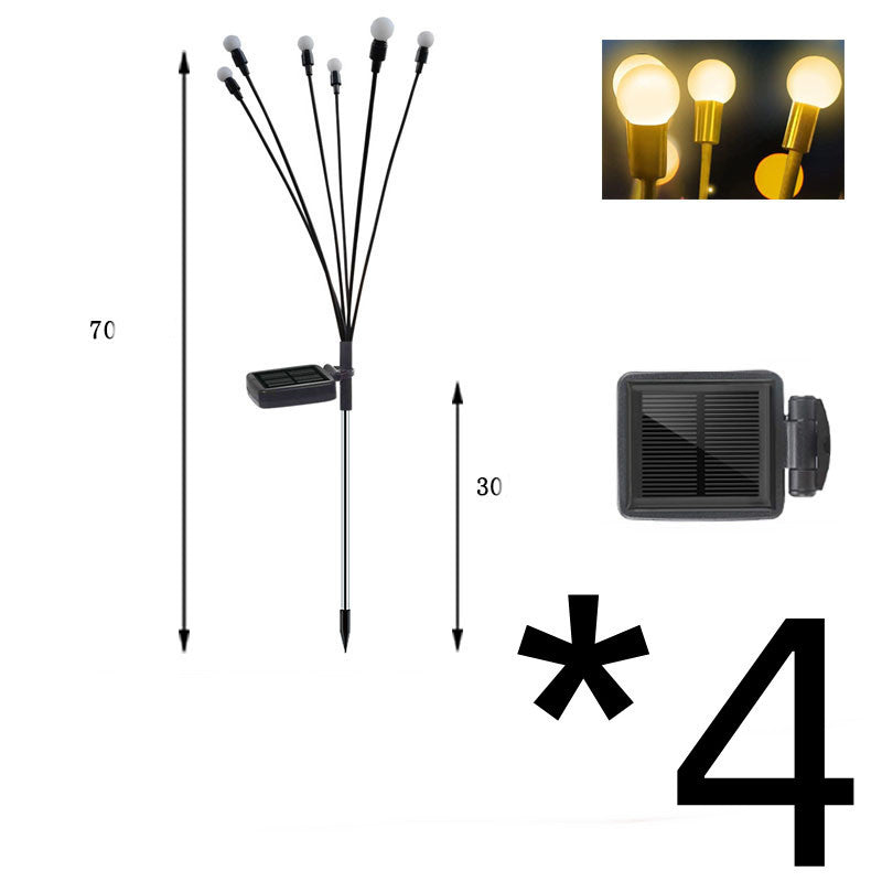 Lumière solaire Firefly de simulation pour décoration de jardin extérieur, lampe de paysage, décor de Noël, lumières LED solaires, lumières de jardin extérieur.