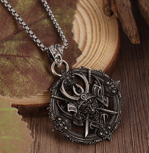 Collier pendentif diable samouraï pour homme, bijoux tendance, cadeau