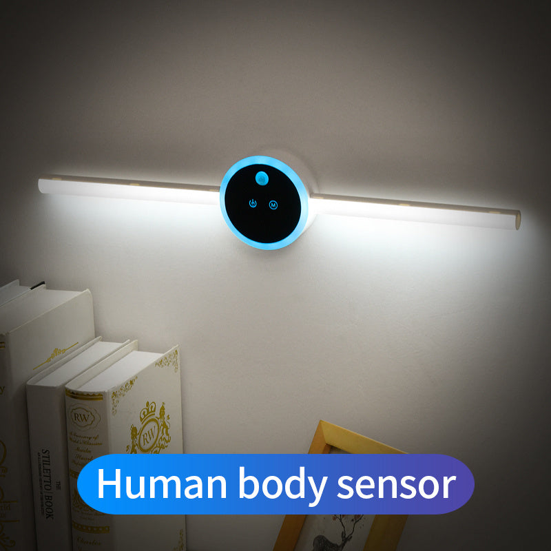 Lumière de cabinet intelligente avec horloge, capteur de lumière, lumière LED amovible pour armoire, interrupteur à balai manuel.