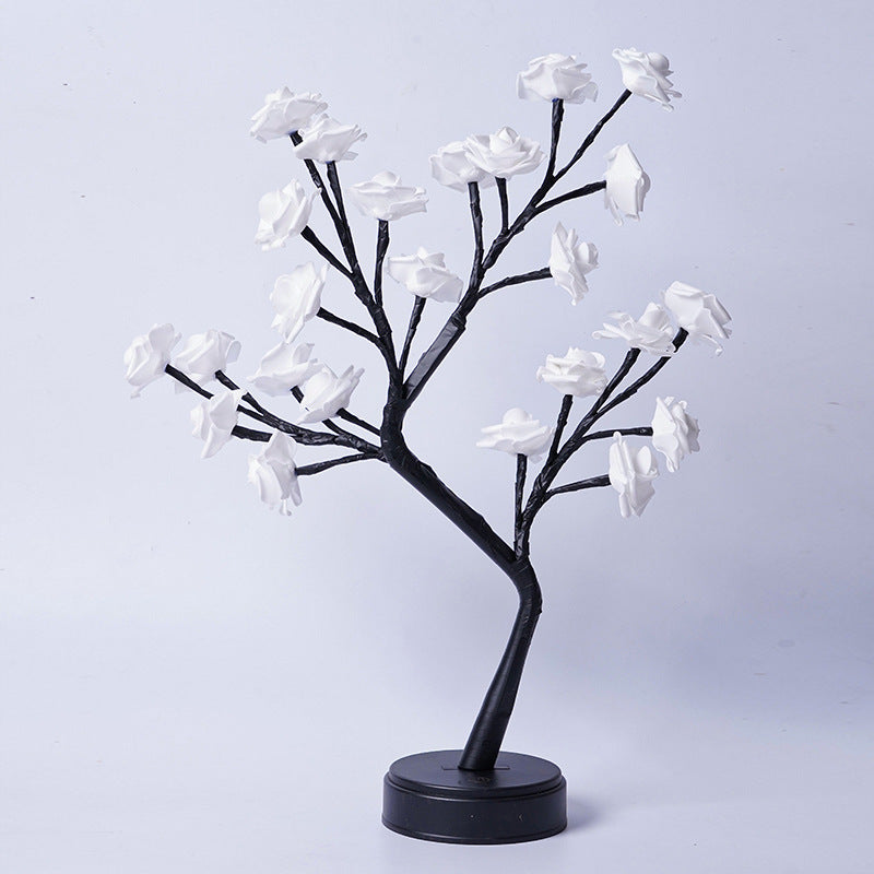 Lampe de table fleur arbre rose lampes fées bureau lumières de nuit fonctionnant sur USB cadeaux pour mariage Saint-Valentin Noël décoration