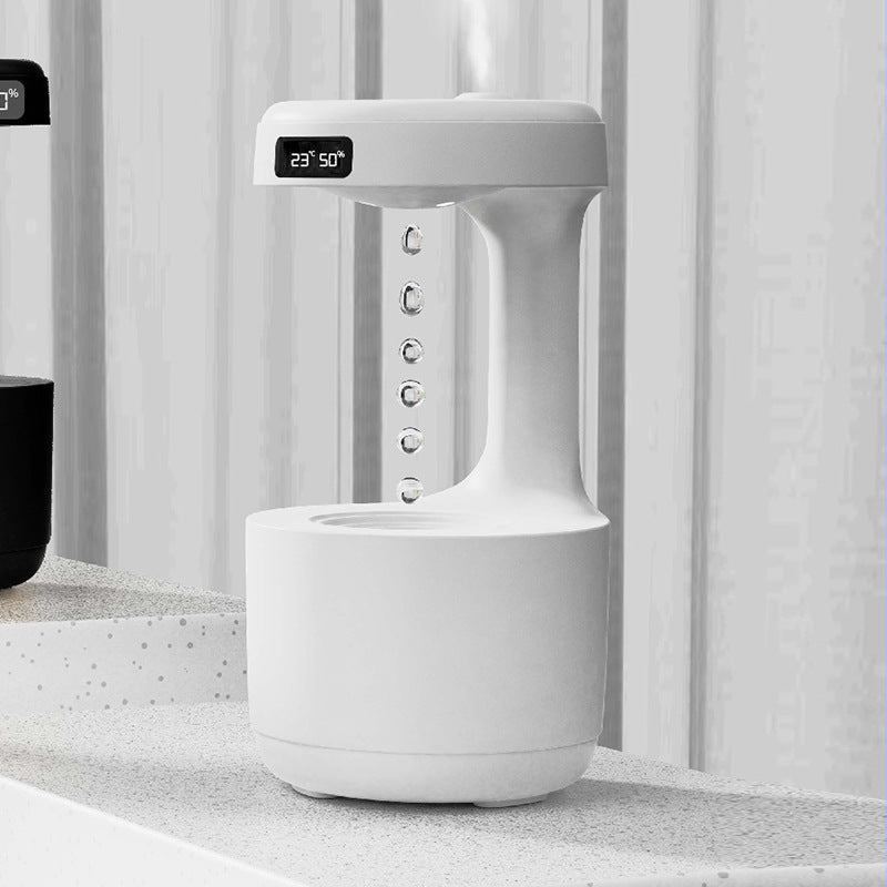 Humidificateur anti-gravité de chambre avec horloge, diffuseur d'arôme à reflux d'eau goutte à goutte, grande capacité, silencieux, brouillard épais, pulvérisateur domestique.