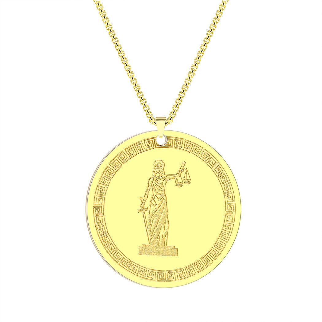 Collier simple en acier inoxydable avec pendentif de personnalité