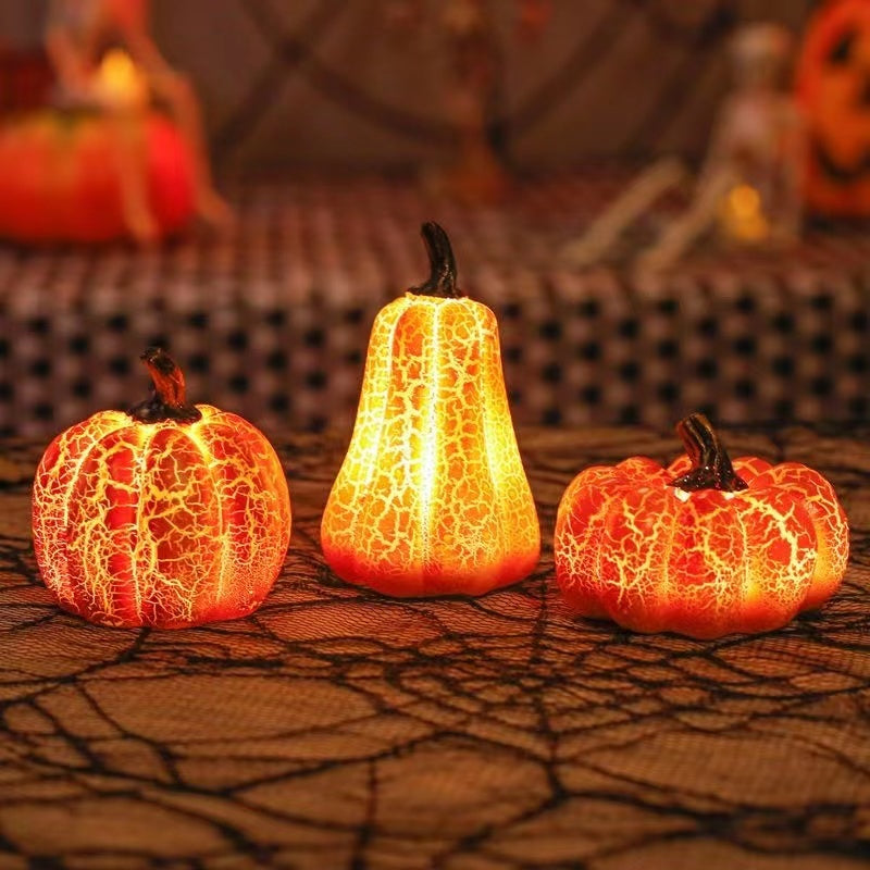 Nouvelle simulation de lanterne citrouille d'Halloween, lampe à bougie LED en résine, citrouille lumineuse.