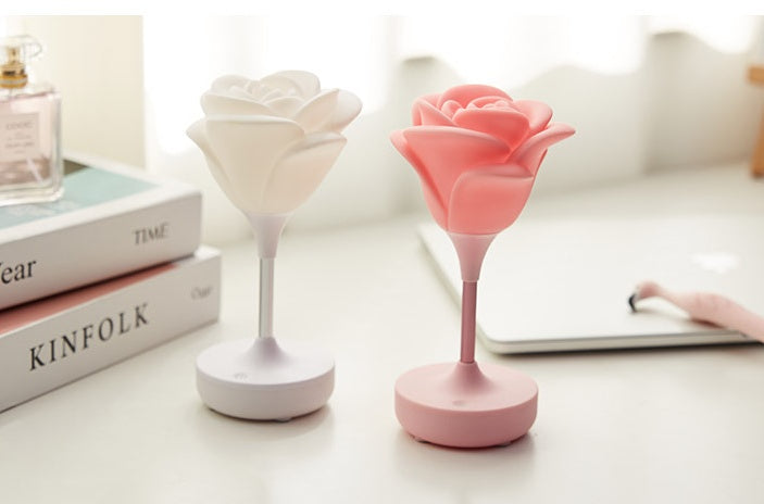 Veilleuse USB Touch Rose créative en silicone pour chambre à coucher