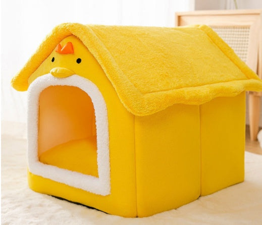 Maison pour chien pliable, lit pour chat, villa d'hiver pour chien, chenil de sommeil, nid amovible, cave chaude et fermée, canapé pour animaux de compagnie.