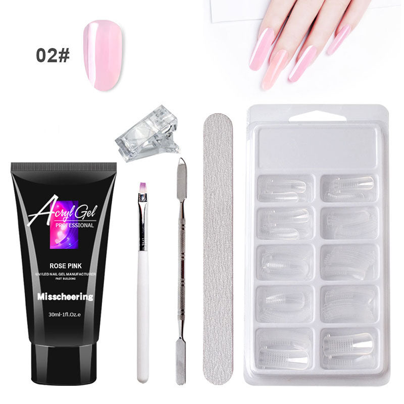 Gel d'extension d'ongles sans douleur sans support en papier, modèle rapide, ensemble de gel cristal sans douleur.