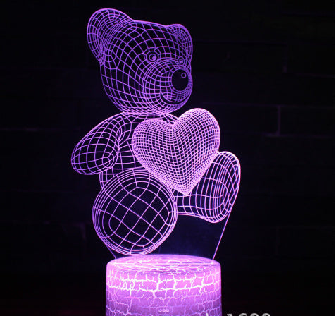 Lampe 3D en acrylique avec USB, lumières LED de nuit, enseigne néon, décorations de Noël pour la maison, la chambre, décorations d'anniversaire, cadeaux pour la Saint-Valentin.