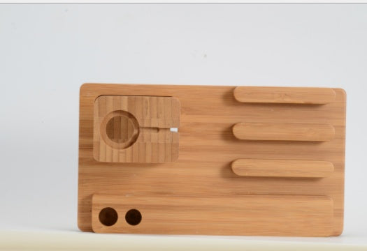 Compatible avec Apple, Bamboo, bois et support de chargement en bois pour montre mobile Apple, support en bois multifonction pour téléphone portable plat.