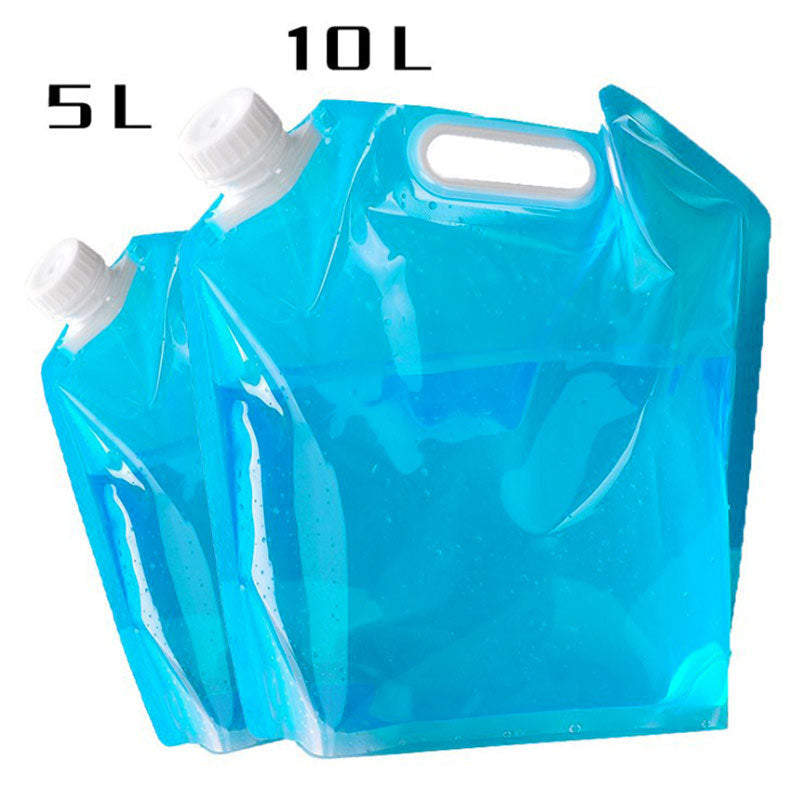 Sacs d'eau portables pliables pour camping et randonnée en PVC pour l'extérieur.