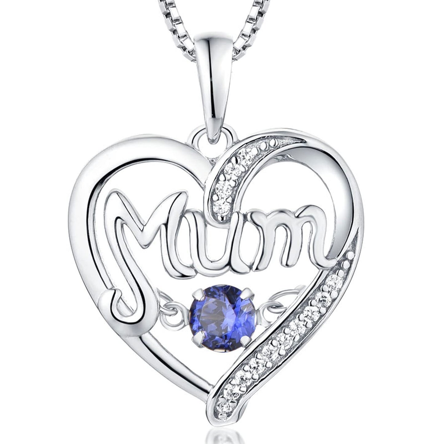 Collier MoM en argent S925 avec cœur pulsatile, cadeau de fête des mères, pendentif intelligent avec pierres de naissance