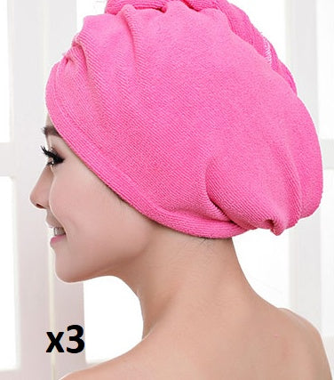 Bonnet de sèche-cheveux pour femme, serviette absorbante pour cheveux secs