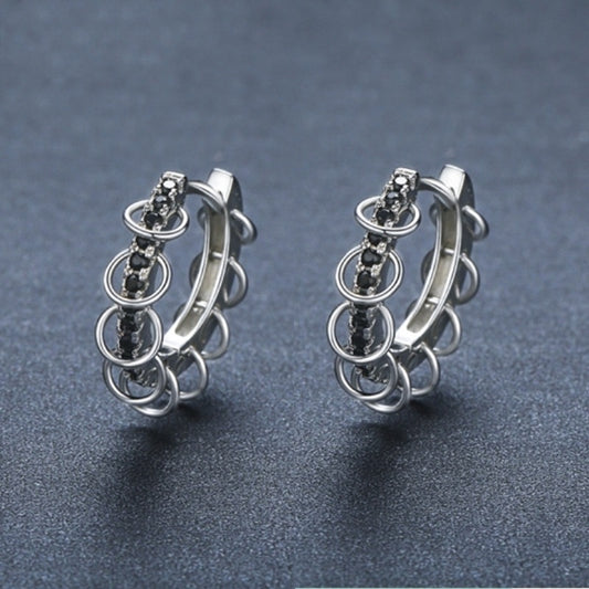 Boucle d'oreille en cuivre zircon de conception européenne et américaine simple et avancée