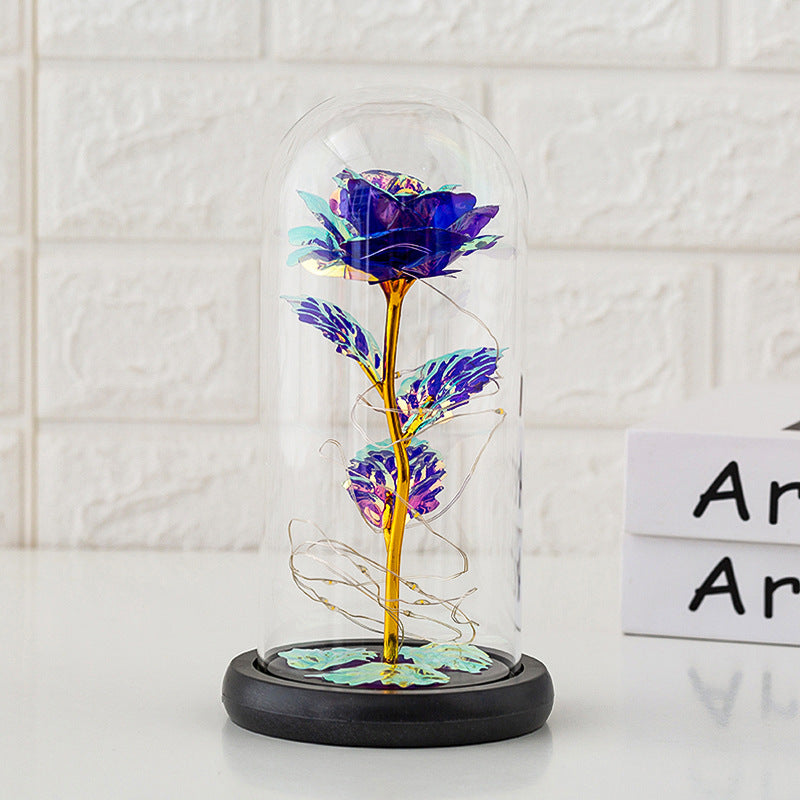 Couvercle en verre de fleur préservée Couvercle en verre de fleur de rose Cadeaux cadeaux