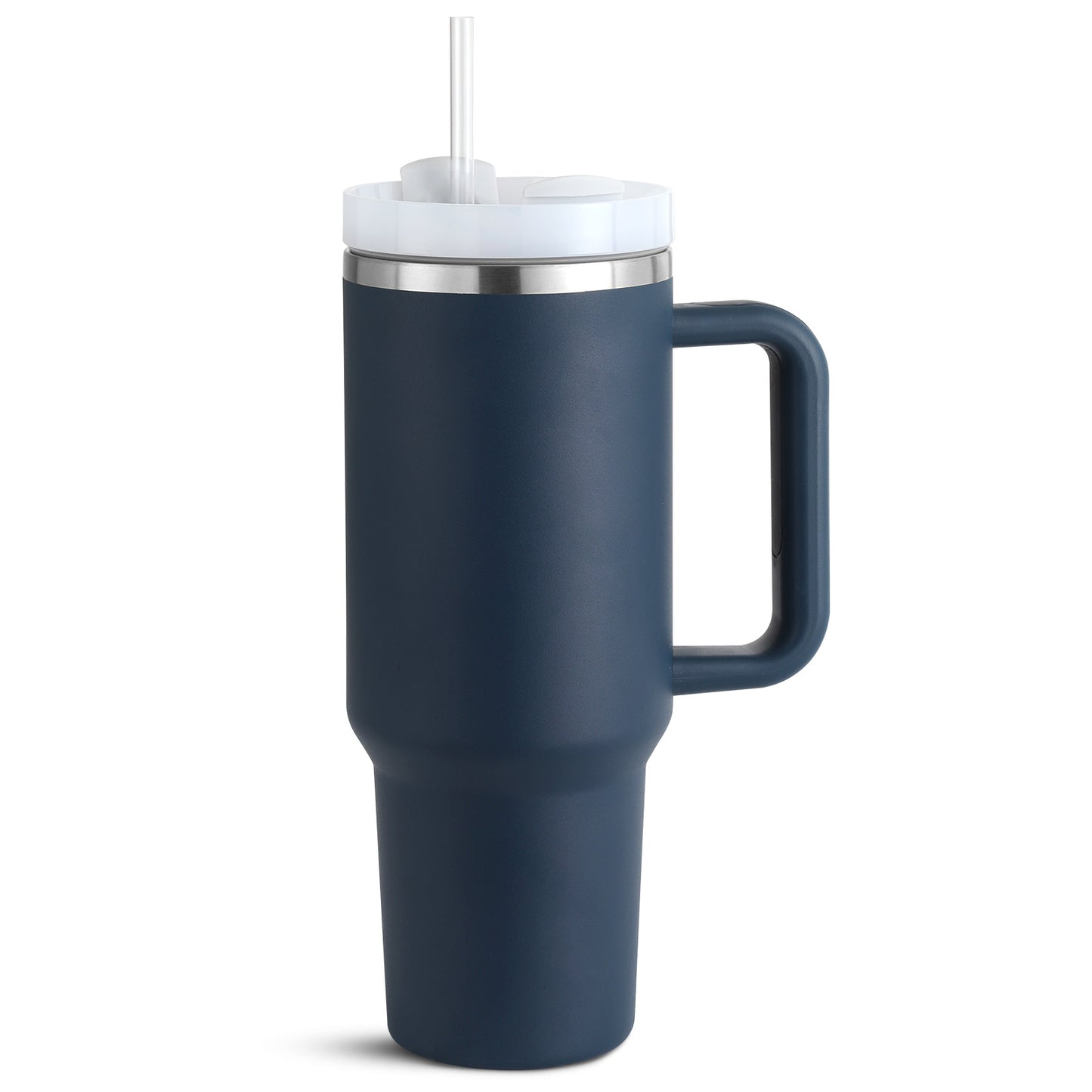 Tasse à café en paille de 40 oz avec poignée, bouteille d'eau portable en acier inoxydable pour voiture, grande capacité, tasse de voyage sans bisphénol A