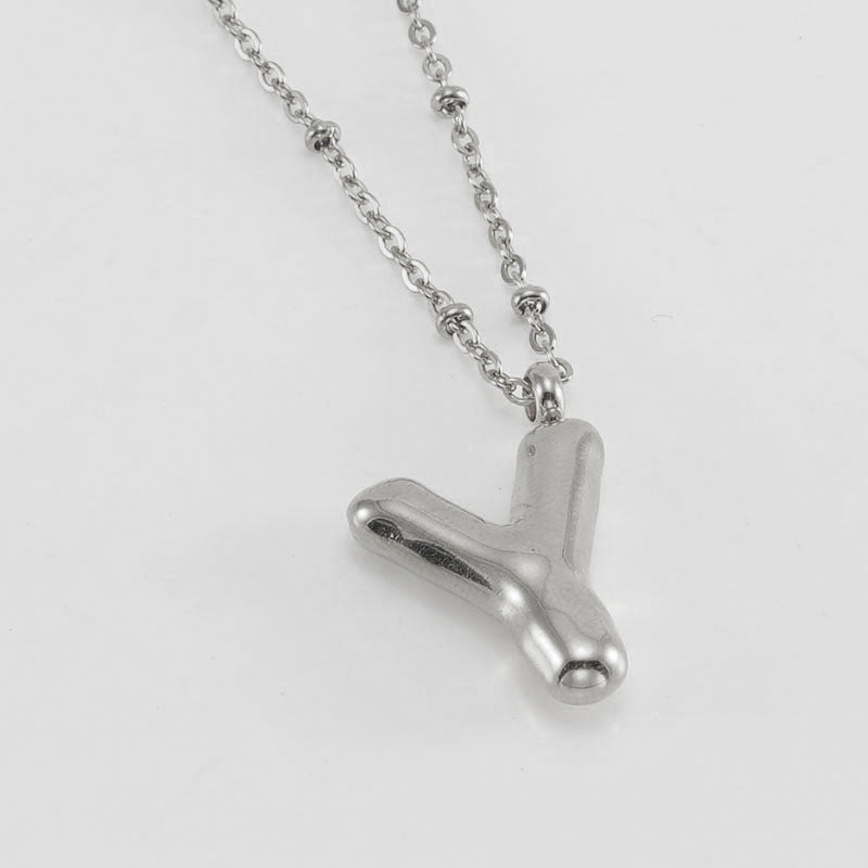 Collier avec pendentif lettre bulle tendance pour femme