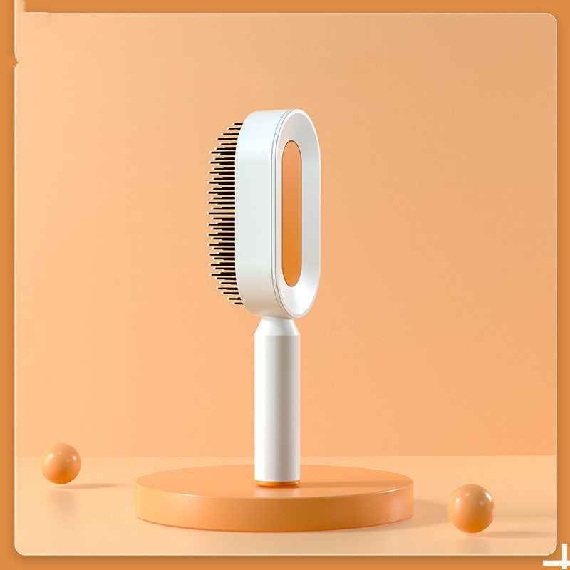 Brosse à cheveux auto-nettoyante pour femmes, brosse de massage du cuir chevelu avec airbag anti-perte de cheveux et nettoyage à une touche, brosse anti-statique.