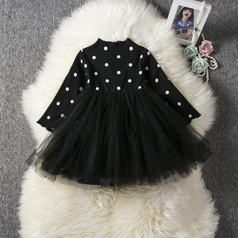 Robe en tulle à manches longues en dentelle pour bébés filles, vêtements pour la fête d'anniversaire de 1 an, vêtements de baptême, tenue décontractée pour le printemps et l'hiver.