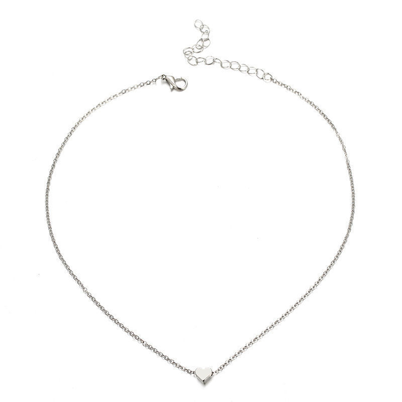 Collier en pendentif double face en or simple pour femmes, chaînes de clavicule, bijou, cadeau de la Saint-Valentin.