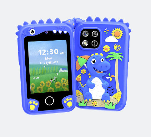 Téléphone mobile pour enfants à écran tactile à double caméra.