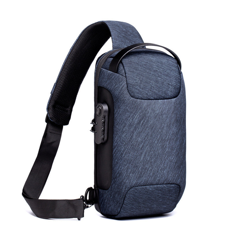 Sac à bandoulière étanche USB antivol pour homme, sac à bandoulière Oxford multifonction pour court voyage