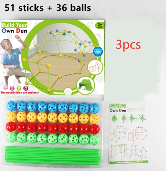 Kit de construction de tente en perles DIY pour enfants, blocs de construction de tente, tente de combat.