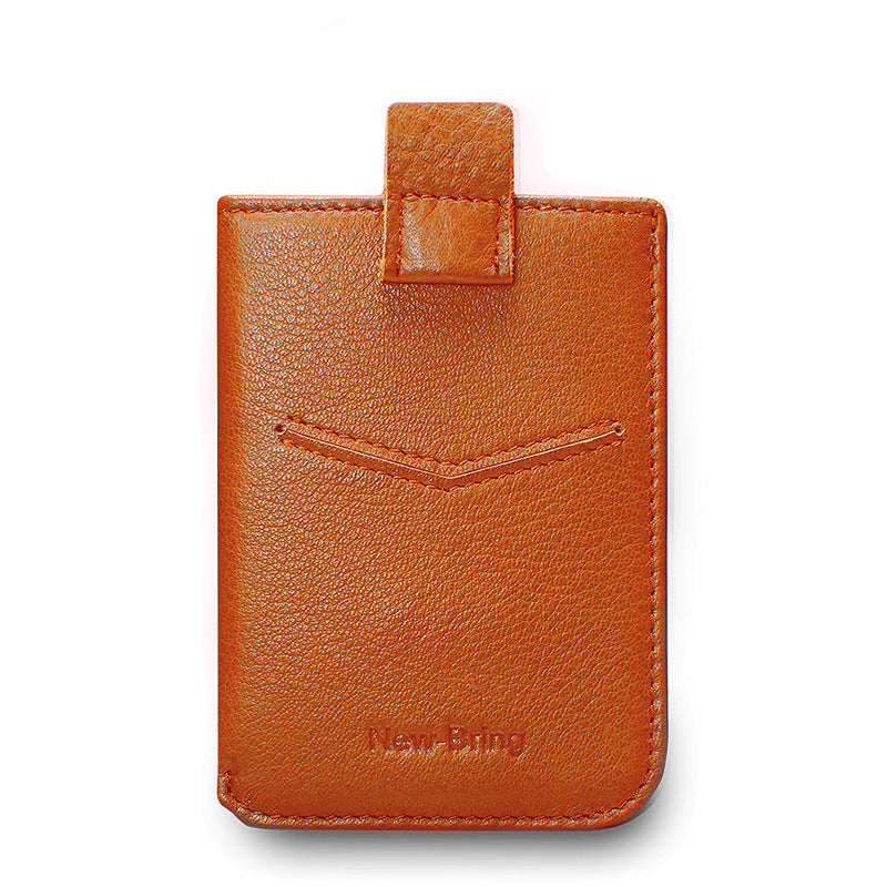 Portefeuille en cuir véritable pour hommes, porte-cartes en cuir de vache mince.