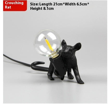 Lumière mini animal souris en résine créative nordique