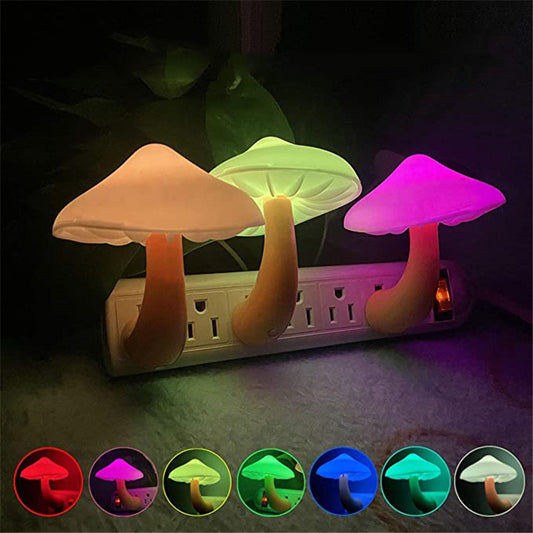 Lampe de nuit LED champignon avec prise murale, prise EU/US, lumière blanche chaude, capteur de contrôle de lumière, éclairage de chambre, décoration intérieure.