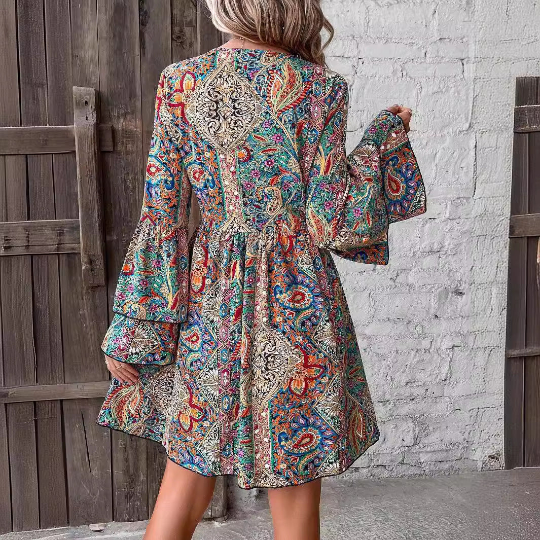 Robe élégante à imprimé floral pour femmes