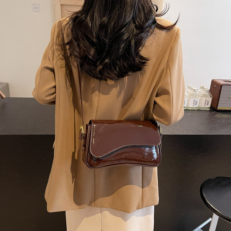 Sac à bandoulière simple et brillant pour femme