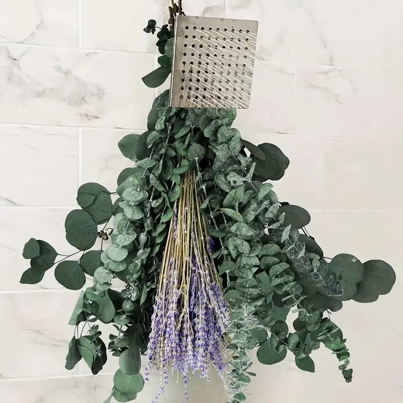 Plante décorative de douche à tige d'eucalyptus naturelle à la lavande