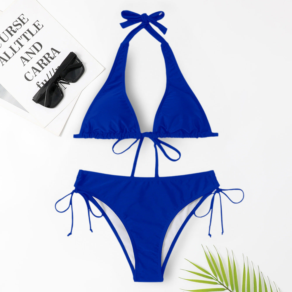 Sangle de maillot de bain à bikini sexy couleur unie