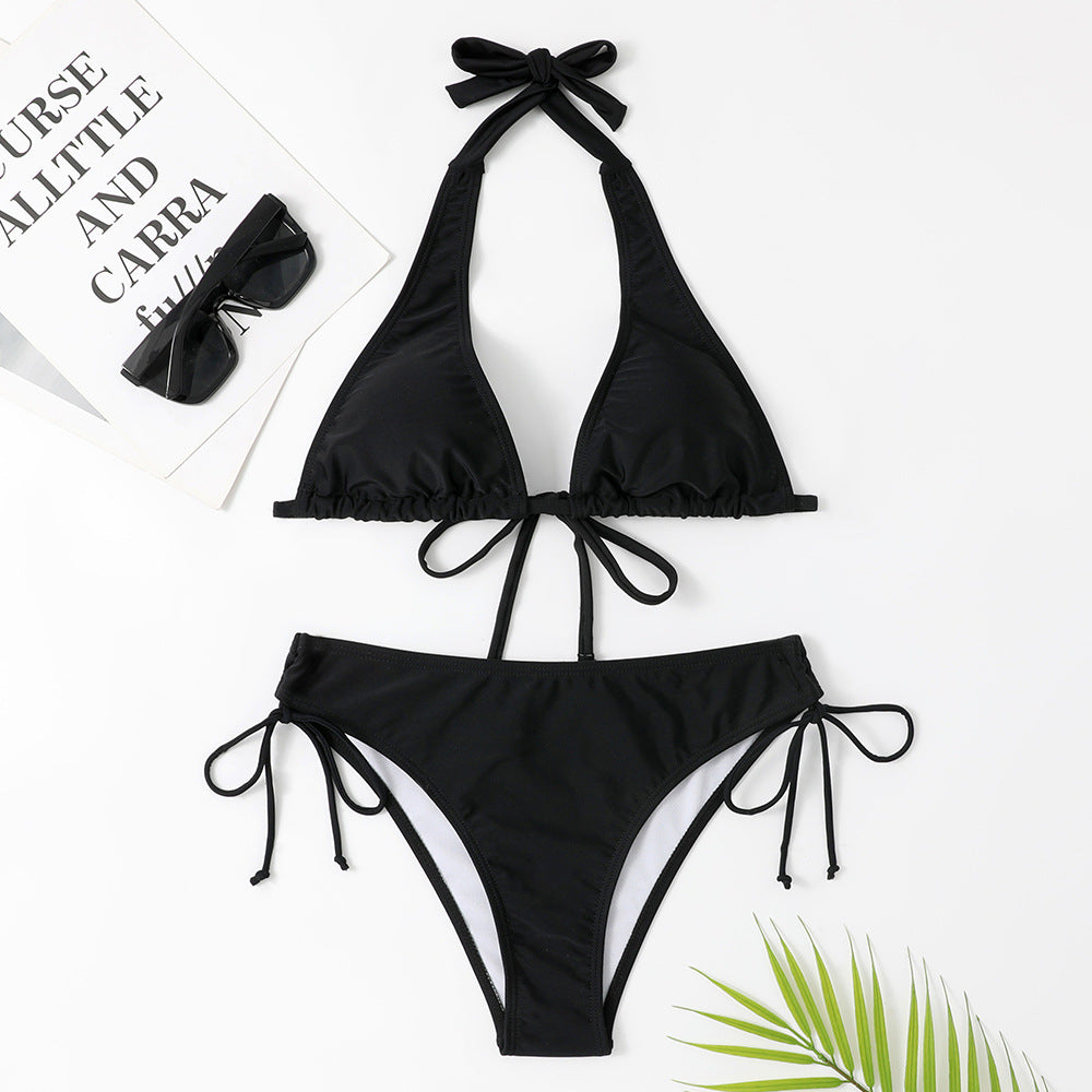 Sangle de maillot de bain à bikini sexy couleur unie