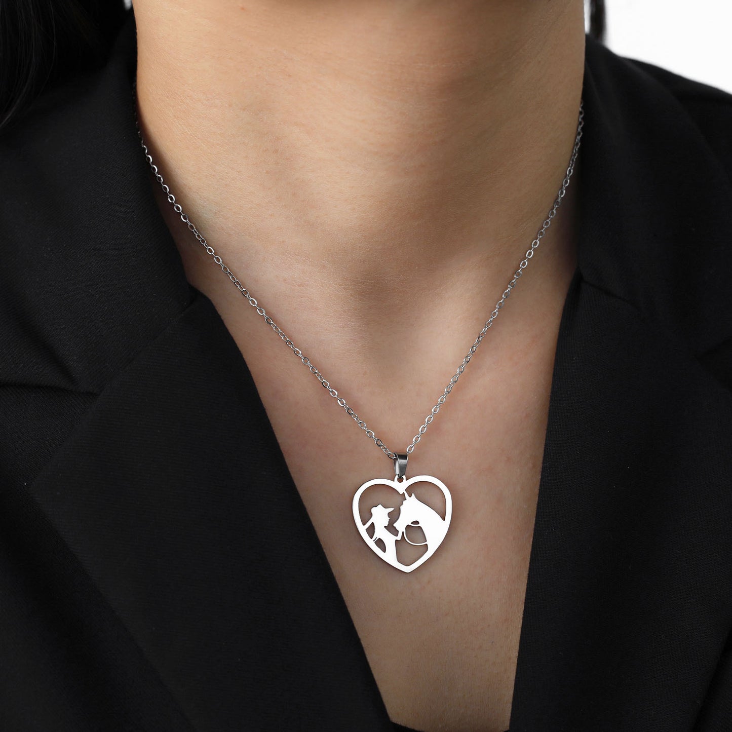 Collier d'amour à la mode en acier inoxydable