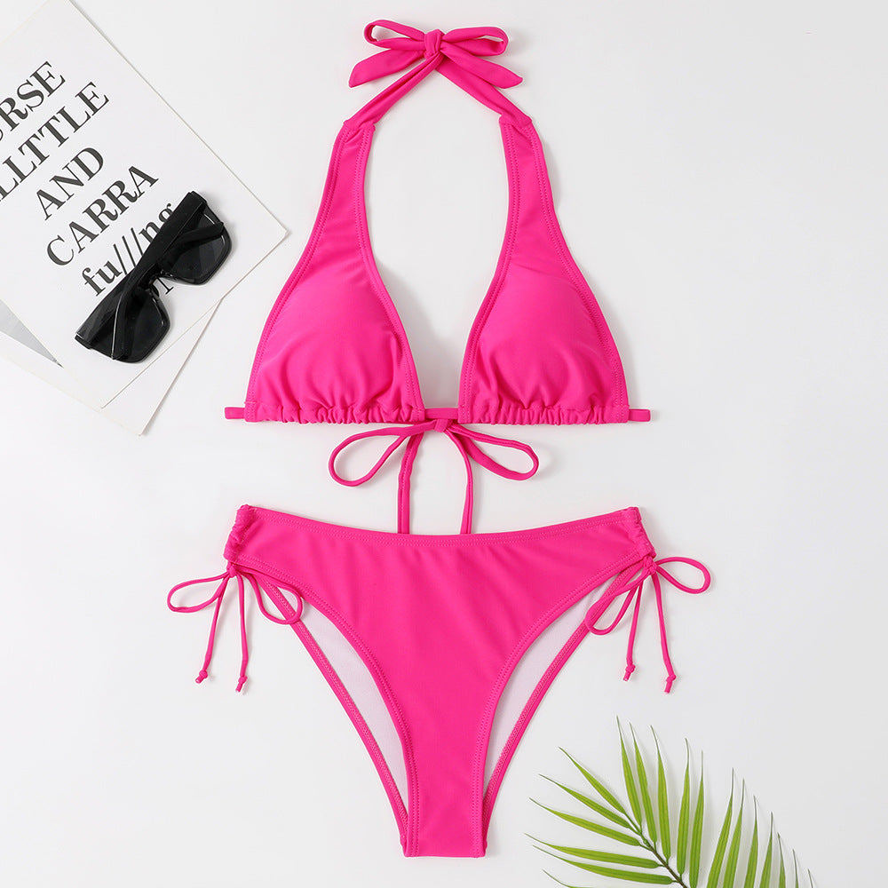 Sangle de maillot de bain à bikini sexy couleur unie