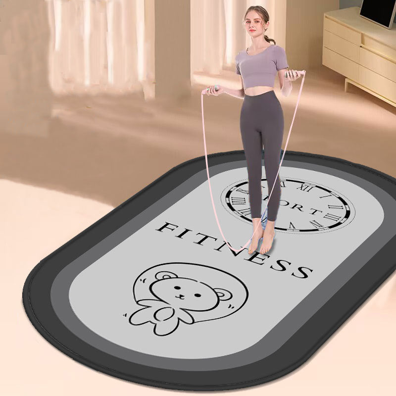 Tapis de yoga antidérapant et silencieux pour la maison, ovale, pour le fitness, la corde à sauter, épais, coussin antichoc