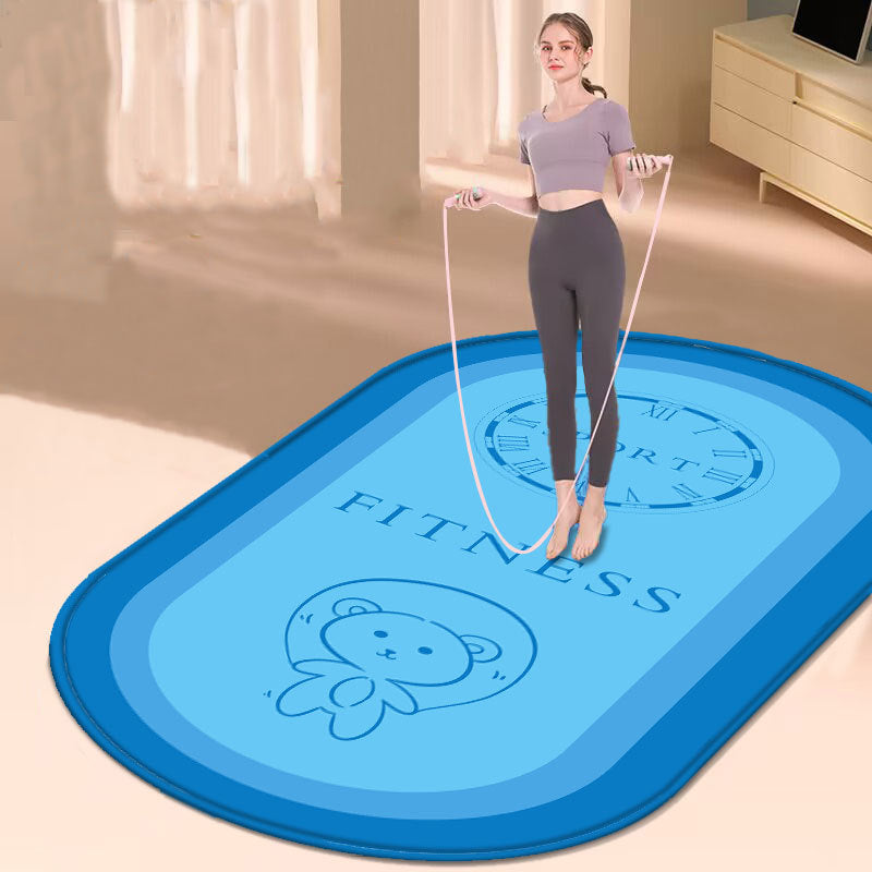 Tapis de yoga antidérapant et silencieux pour la maison, ovale, pour le fitness, la corde à sauter, épais, coussin antichoc