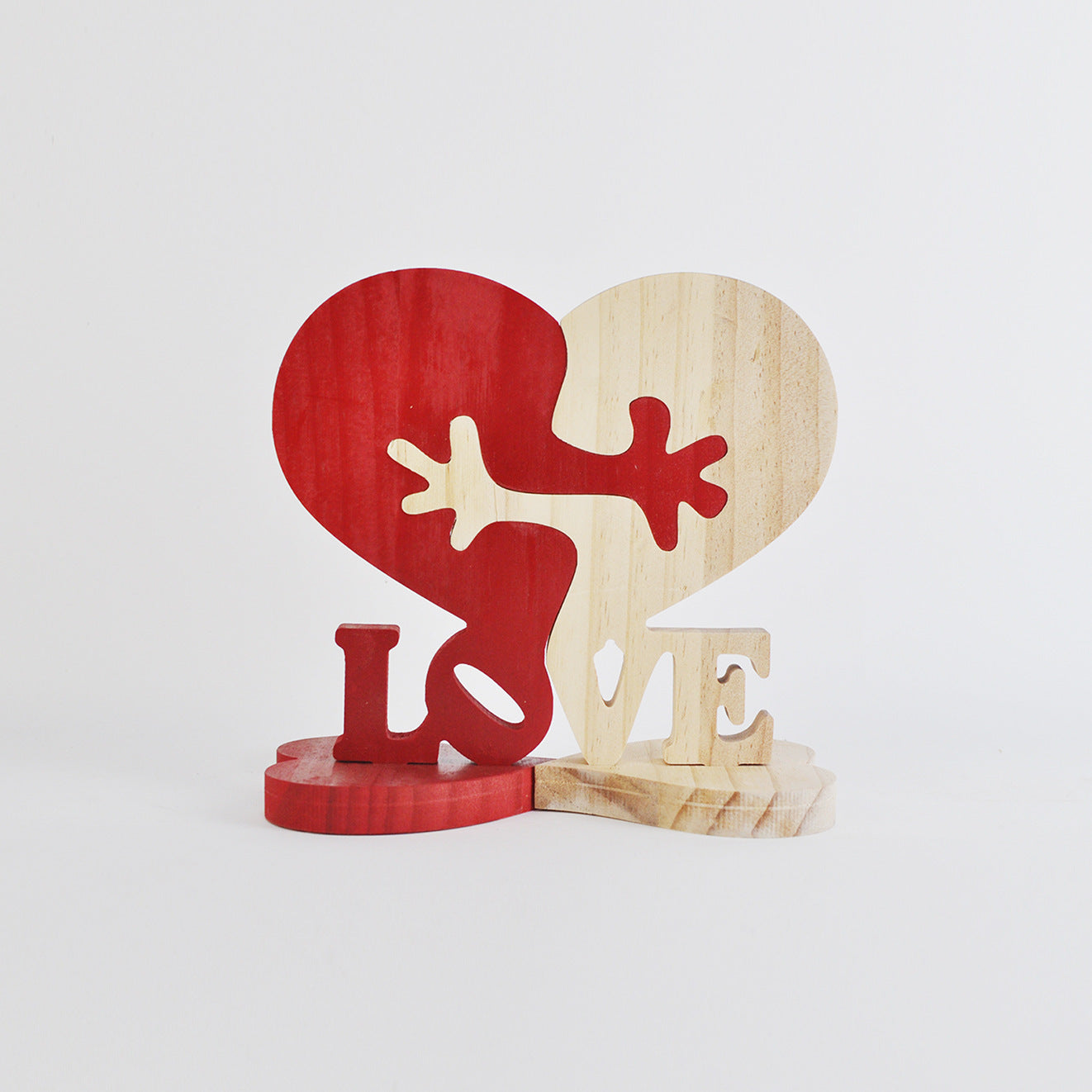 Décoration en bois en forme de cœur, cadeau pour la Saint-Valentin.