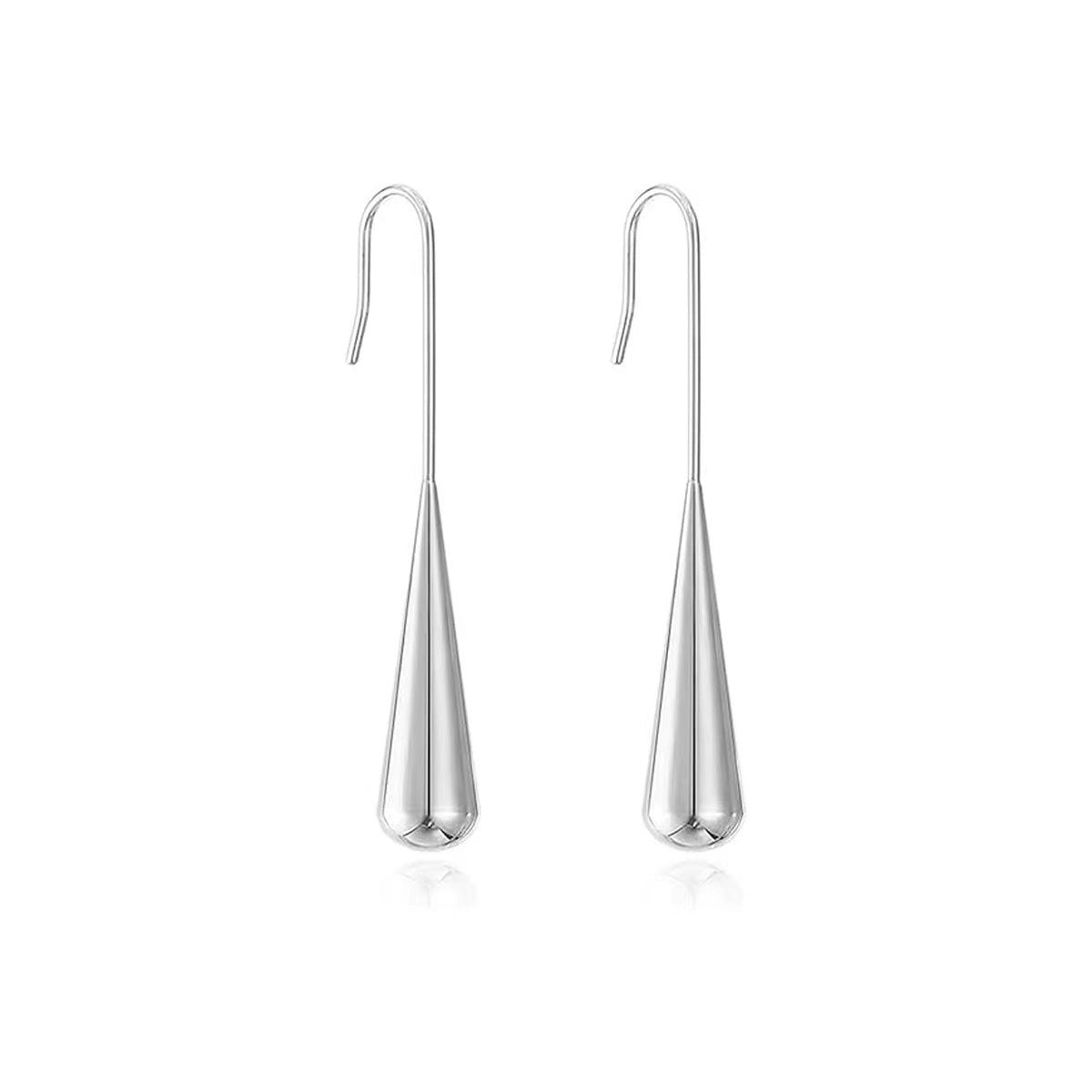 Nouveaux boucles d'oreilles pendantes en forme de goutte d'eau en or rétro français.