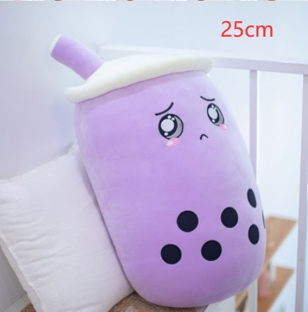 Jouet en peluche de tasse de thé au lait à la fraise, boisson en peluche douce, coussin de thé à bulles, cadeau pour enfants.