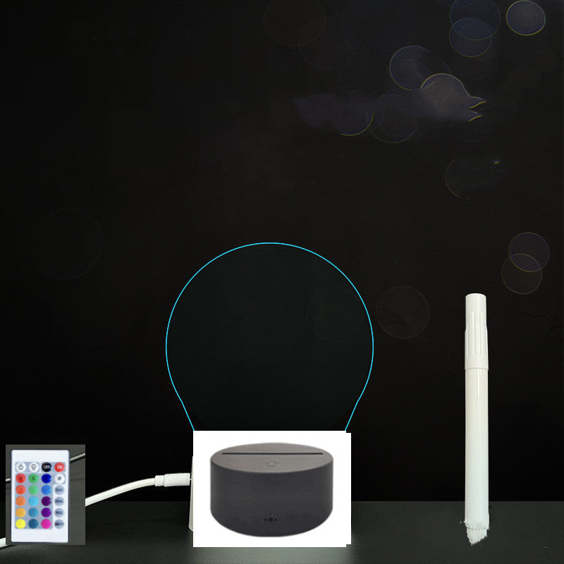 Tableau de message en acrylique 3D avec écriture à la main et lumière LED