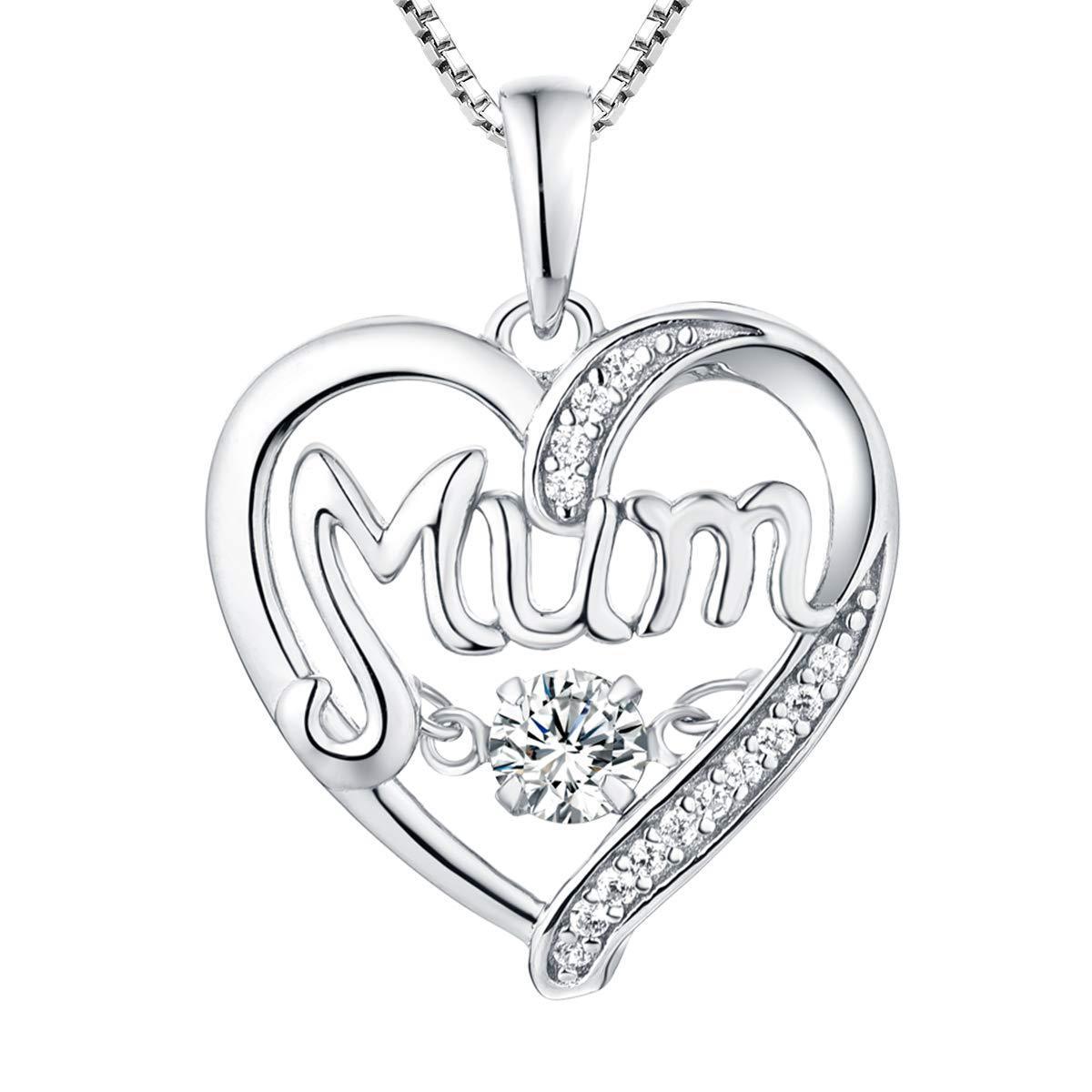 Collier MoM en argent S925 avec cœur pulsatile, cadeau de fête des mères, pendentif intelligent avec pierres de naissance