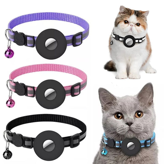 Étui de protection étanche pour collier réfléchissant pour Airtag, Air Tag, Airtags, couverture protectrice pour chat, chien, chaton, chiot, collier en nylon.